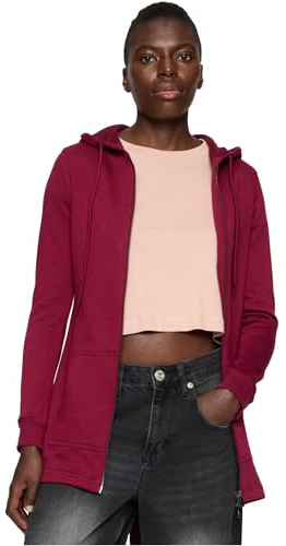 Urban Classics Damen Cardigan Sweater, Regulär, 63 Prozent Baumwolle / 37 Prozent Polyester, Burgundy, M