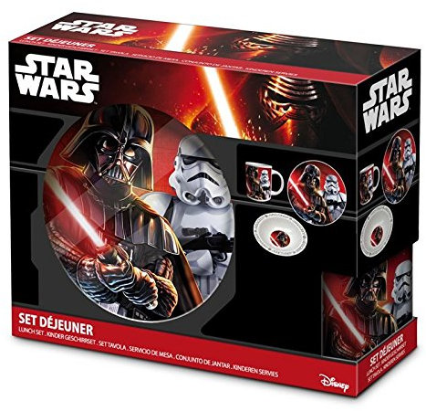 Unbekannt Beta Service el51289 Set Petit Déjeuner Star Wars II, 3 pièces, Plastique, Multicolore, 15 x 25 x 12 cm
