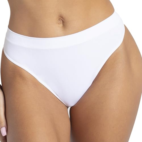 Gatta Lili Culotte Type String Femme, Taille Haute, Confortable, Douce, Gousset antibactérien, adhérente au Corps, conditionnée en 3 pièces d'une Seule Couleur (Blanc, XL)