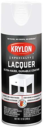 Krylon K07031777 Gloss White Lacquer Spray, 12 oz.