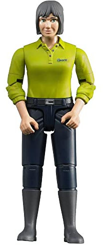bruder 60405 - Frau mit hellem Hauttyp & dunkelblauer Hose - 1:16 Spielzeugfigur, Bäuerin, Landwirtin, Bauernhof, Mensch