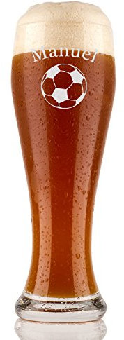 polar-effekt Verre à bière de blé 0.5l avec gravure idée cadeau personnalisé en verre de blé - motif football