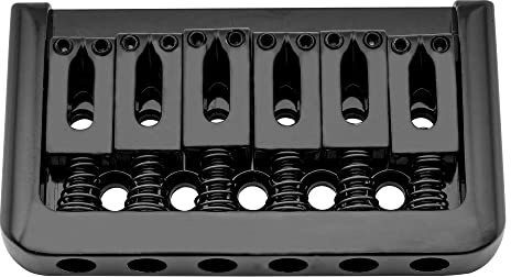 Musiclily 52,5mm Bordes Puente Hardtail Sin Tremolo Bridge para Guitarra Eléctrica tipo Strat Tele, Negro