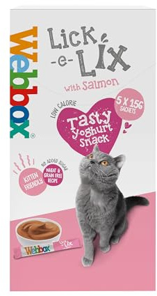 Webbox Lick-e-Lix Salmon Flavour Cat Treat, 5 x 15g