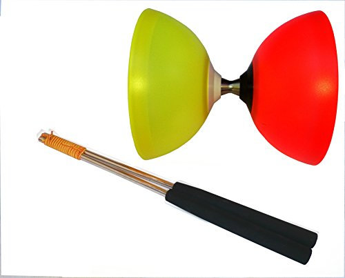 Henrys Diabolo Vision Free Hub rot-gelb inkl. Alu-Handstäbe