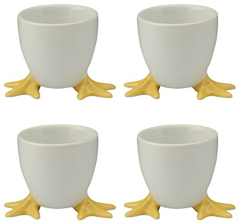 BIA 4-Piece Chicken Feet Egg Cups, 5 x 5 x 5 cm, Yellow, 4 Set