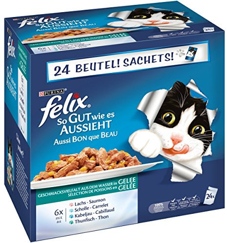 Felix So gut wie es aussieht, Katzennassfutter I Adult I 4er Pack (4 x 24 x 100 g)