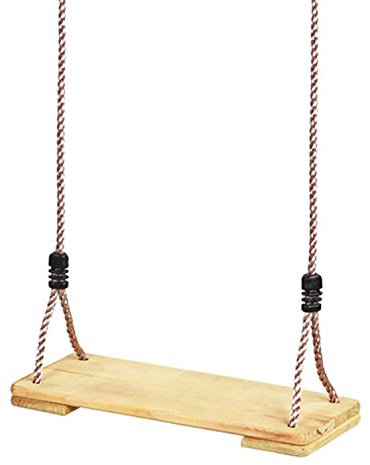 Garden Games Pine Wooden Swing Seat with Adjustable Silky Feel Polypropylene Ropes