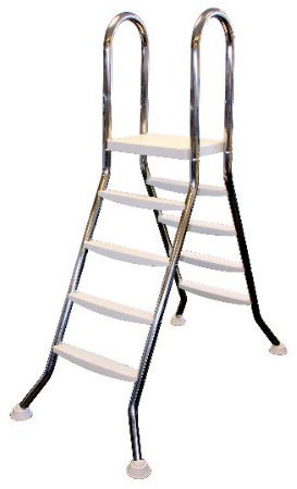 Hochbeckenleiter Edelstahl 5/5-stufig für 1,5m/1,5m Beckenhöhe