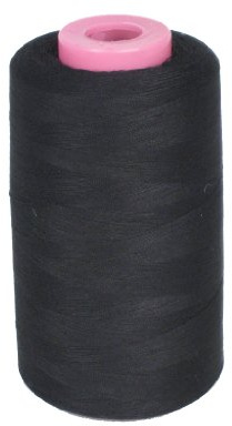 LA Linen 100% Polyester Cone Serger Thread, Black