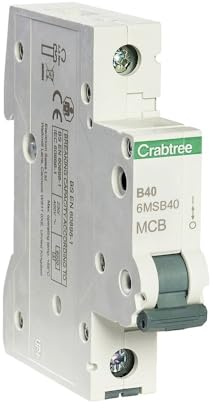 Crabtree 6MSB40 Miniature Circuit Breaker (MCB) Type B Loadstar Domestic SP 40 Amp
