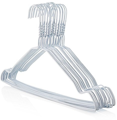 Hangerworld 50 Draht Kleiderbügel 41cm Weiß Mit Einkehrbungen Drahtkleiderbügel Metallkleiderbügel