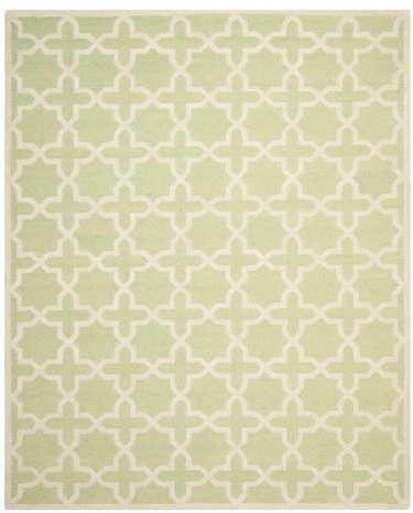 SAFAVIEH Tappeto Geometrico per Soggiorno, Sala da pranzo, Camera da letto - Cambridge Collection, A Pelo Corto, Verde chiaro e avorio, 61 X 91 cm