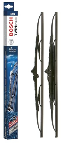 Escobilla limpiaparabrisas Bosch Twin Spoiler 500S, Longitud: 500mm/500mm – 1 juego para el parabrisas (frontal)