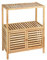 WENKO Regal Norway mit 2 Türen, Badezimmer-Schrank mit 2 Ablagen und 2 Türen für zusätzlichen Stauraum, Badschrank aus massivem Walnussholz geölt mit natürlichem Holzöl, 67,5 x 86 x 35,5 cm, Natur