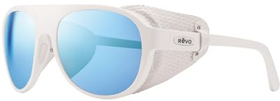 Revo Traverse 57mm High Contrast Polarized Serilium 6-Base Lens Technology Sunglasses, part of the Serilium Collection, White Frame (RE 1036)