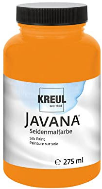 KREUL 8102-275 - Javana Seidenmalfarbe 275 ml, orange, hochpigmentierte und brillante Farbe auf Wasserbasis, mit fließend flüssigem Charakter, dringt tief in die Fasern ein