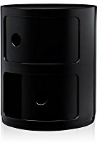 Kartell Componibili, 2 Elements, Schwarz, Runde Basis