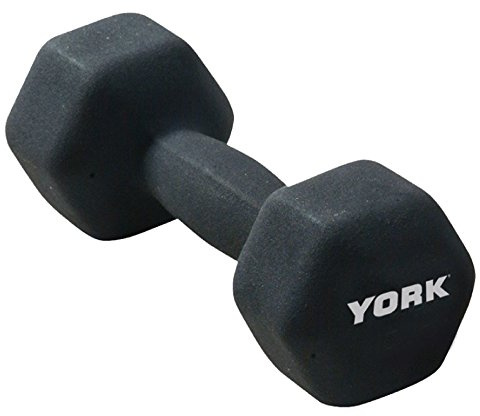 York Fitness Single Neoprene Hex coating Dumbbell, Black, 3KG