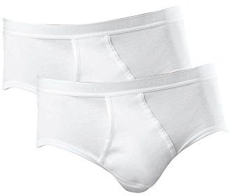 Schiesser Men's 2 Pack Sports Briefs with Fly - Original Fine Rib