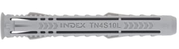 INDEX Fixing Systems TN4S - Pack de 100 tacos de 4 segmentos para todo tipo de materiales (nailon, 5 x 25 mm, diámetro de 5 mm)