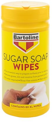 Bartoline Sugar Soap 80XL Wipes - Pre-Paint Cleaning & Degreasing Wipes for Wood, Metal & Plastic - 80 Extra Large Wipes