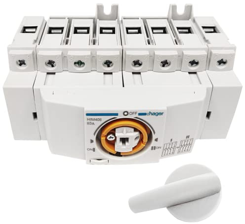 Hager HIM408 - Lastumschalter 4polig 80A für Hutschiene/Montageplatte