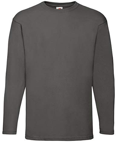 Fruit Of The Loom Long Sleeve Valueweight Tee Maglia, Uomo, Grigio (Heather Grey), X-Large