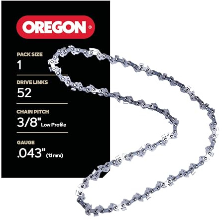 Oregon Chainsaw Chain for 14 Bar, 3/8 LP, .043 Gauge, 52 Drive Links