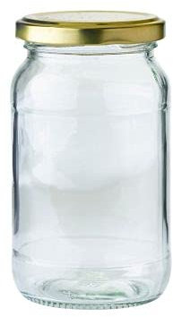 lakeland 12 Standard Glass Jam Jars With Gold Lids 380ml (1lb)