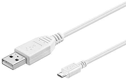 Goobay 96193 USB A auf Micro USB B Kabel 1m / Handykabel 480 Mbits / Ladekabel USB 2.0 zu Micro USB Type B Stecker Adapterkabel / Kupferleiter / Weiß / 1 Meter