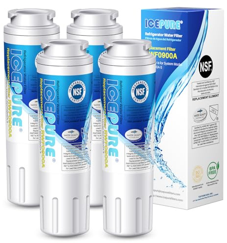 ICEPURE UKF8001 Refrigerator Water Filter Replacement for EveryDrop EDR4RXD1, Whirlpool Filter 4, Maytag UKF8001AXX-200, UKF8001P, 4396395, 469006, Puriclean II, FMM-2, RWF0900A 4PACK