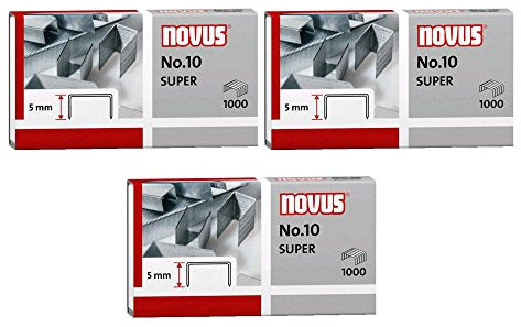 3er Pack Novus Heftklammer No.10, 1000er Päckchen für ür B 10 FC, 10 FC Professional, 10 Professional, 100EL, 10EL (3, 1000er Päckchen | No. 10 super)