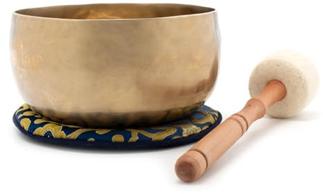 Nepal-Klangschale 500–600 g – Handgeschmiedet & Fair Trade – Für Meditation, Yoga & Entspannung – Inkl. Klöppel & Pad