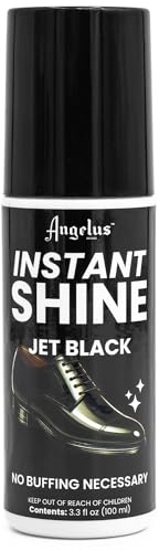 Angelus Black Liquid Shoe Polish, Instant Shoe Shine with Sponge Applicator, 3.3 fl oz, High-Gloss Finish & Quick-Dry, Restores Color, Quick Shine Shoe Polish for Leather Dress Shoes, Boots & More