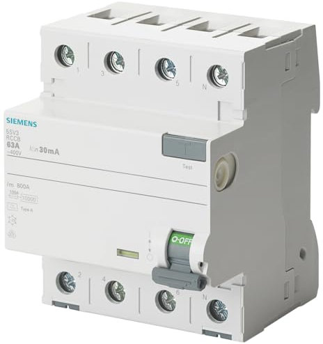 Siemens 5SV – Leitungsschutzschalter clase-a 4 polig 40 A 500 mA 70 mm
