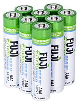 Fuji Enviromax 1.5V Super Alkaline AAA Batteries - No Harmful PVC & Heavy Metals, Long Lasting, Powerful, Triple AAA Batteries (Pack of 8)