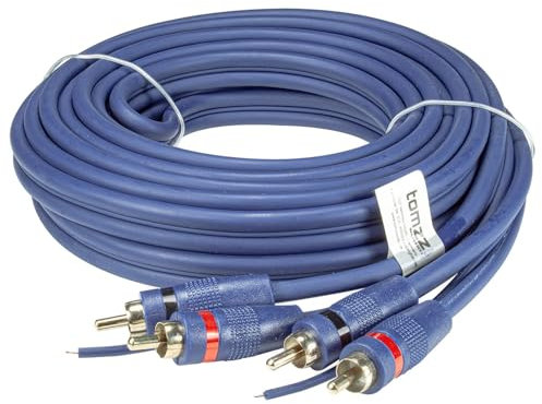 tomzz Audio 5500-001 Profi RCA Cinchkabel 5m für den Car HiFi Bereich 2-Fach geschirmt blau mit Remoteleitung