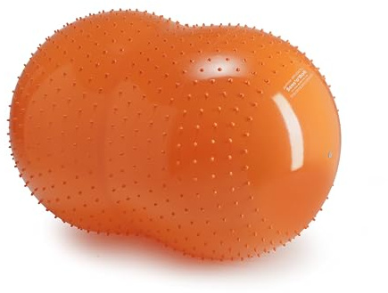 Gymnic Sens'o'Roll Ø máx. 50 cm/L 80 cm Pelota Doble de Gimnasia Naranja, para Fisioterapia y rehabilitación, con relieves de Masaje, Ideal para el Equilibrio, la Movilidad y la percepción táctil