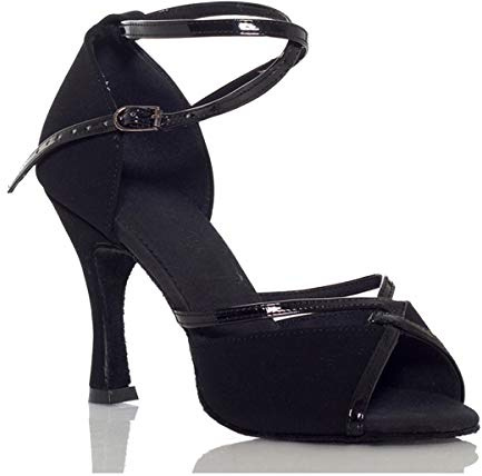 MINITOO Chaussure Danse de Salon Femme Latino Tango Salsa Chaussure 6cm Talon Noir EU 38