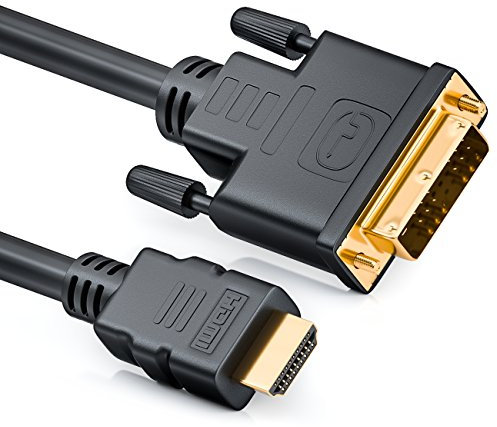 deleyCON 1m Cavo da HDMI a DVI Alta Velocità - 3D Ready, Adattatore per TV, Monitor, 1080p Full HD, HDTV, Portatile - Nero