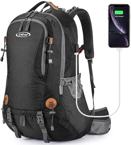 G4Free 50L Hiking Backpack Waterproof Daypack Outdoor Camping Climbing Backpack with Rain Cover for Men Women