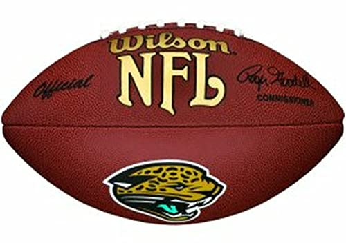 Wilson NFL Team Logo - Jaguars, WTF1748XBJX Pallone da Football, Dimensioni Ufficiali, Logo degli Jaguars di Jacksonville, Uso Ricreativo e Collezionismo, PVC, Marrone