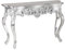 Riess Ambiente Elegante Konsole Venice 110cm Silber Barock Design Anrichte handgearbeitet Handmade Beistelltisch Flurtisch Ablage schmaler Sofatisch Tisch