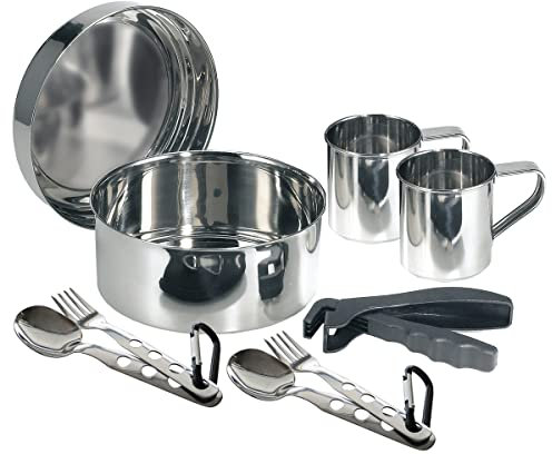 Laken Set de Camping de Acero Inoxidable Ø20cm para 2 Personas