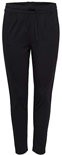 ONLY Mujer Pantalón Elegante de Tela Poptrash Paperback Pantalones de Estiramiento Pantalones de Negocios ONLPOPTRASH Nuevo, Color:Negro, Talla:M / 34L, Largo de la Pierna:L34