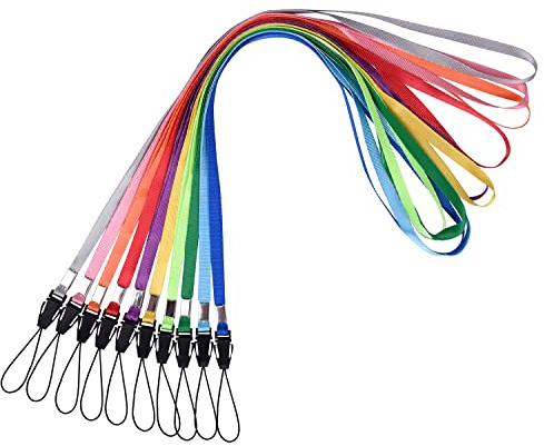wisdompro 10 x 17 Inch Neck Lanyards for Badge Holder, Keychain, ID Card, USB, Mobile Phone – Assorted Colours