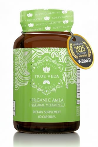 Organic Amla Vitamin C Tablets | Pure VIT C from Amla for Daily Use | High Strength Vitamin C Supplement | Certified Organic Amalaki Natural Wholefood | 60 Vegan Capsules | UK Made
