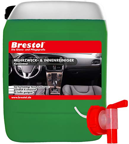Brestol Nettoyant neutre concentré 10 litres avec robinet d'écoulement 51 mm – Nettoyant multi-usages pour habitacle de véhicule cockpit