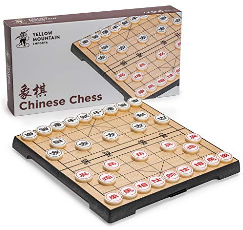 Yellow Mountain Imports Chinesisches Schach (Xiangqi) Magnetisches Reise-Set (24,1 Zentimeter) - Kompaktes, Faltbares Brettspiel-Set